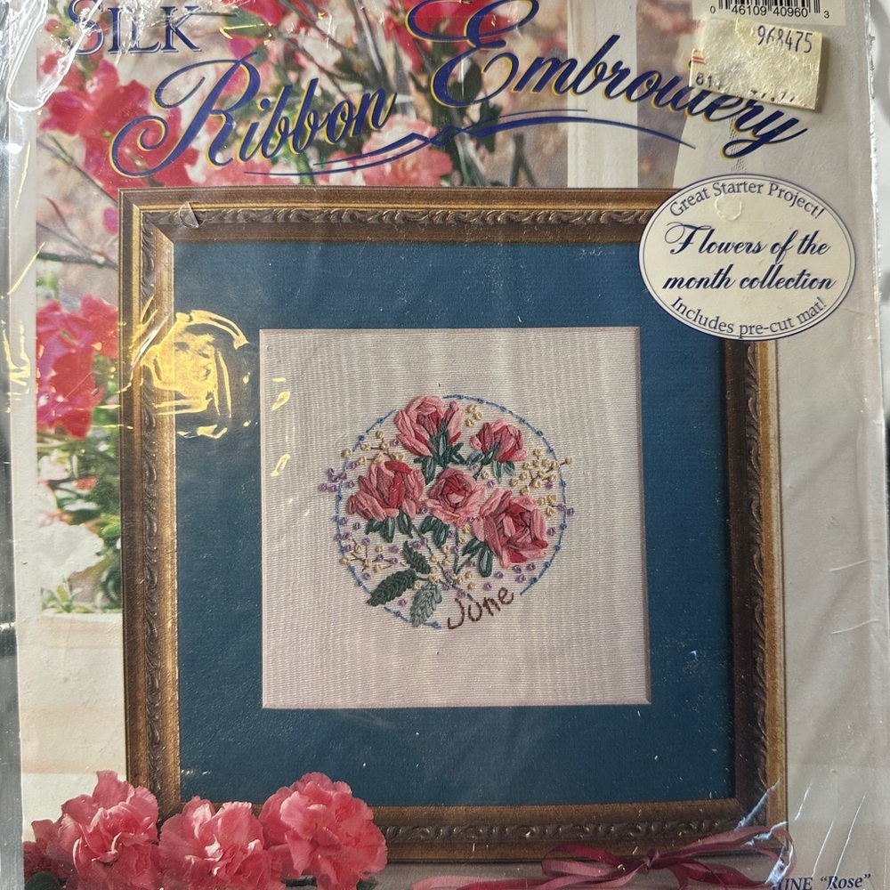 Silk Ribbon Embroidery Kit - Floral Design, Birth Month June